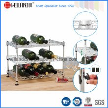 Mini Adjustable Chrome Wire Metal Tabletop Wine Rack Wholesale Price